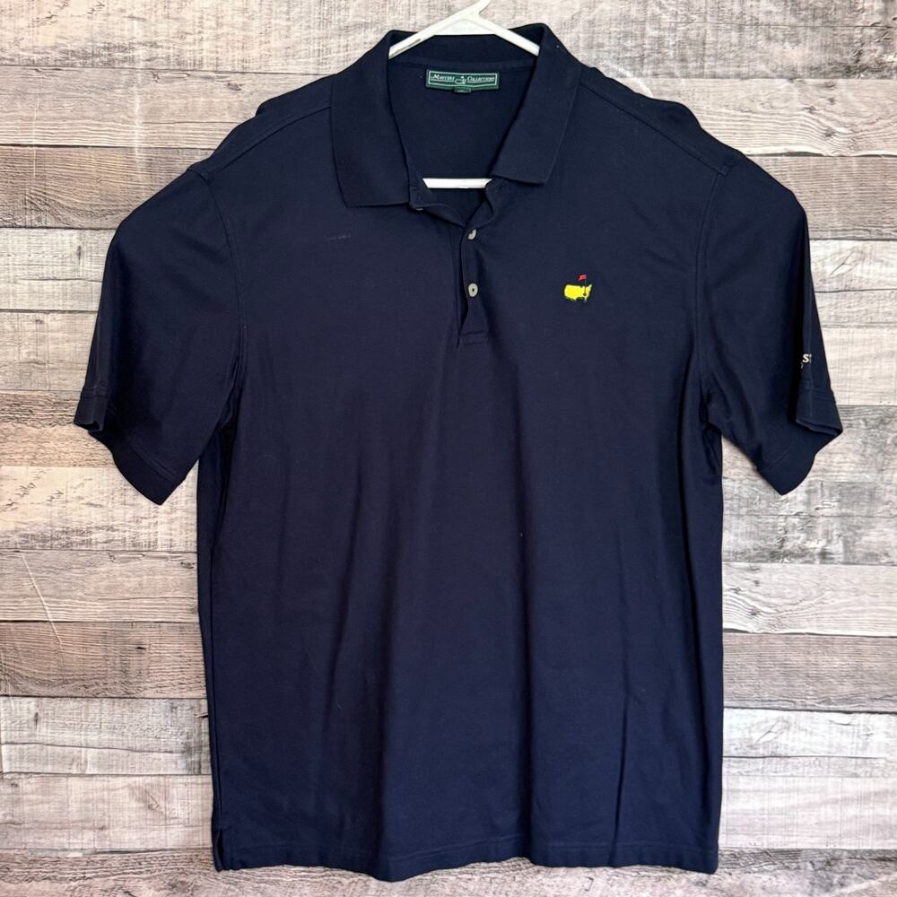 Masters Collection Polo Shirt Mens Large Navy Augusta Logo Masters Embroidered